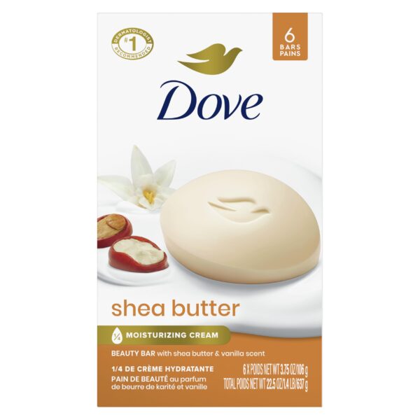 Dove Beauty Bar Shea Butter (3.75 oz, 6 Bars)/12pk