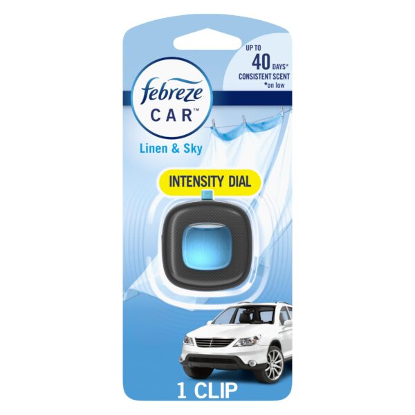 Febreze Car Vent Clip Air Freshener Linen & Sky (1 Count)/8pk