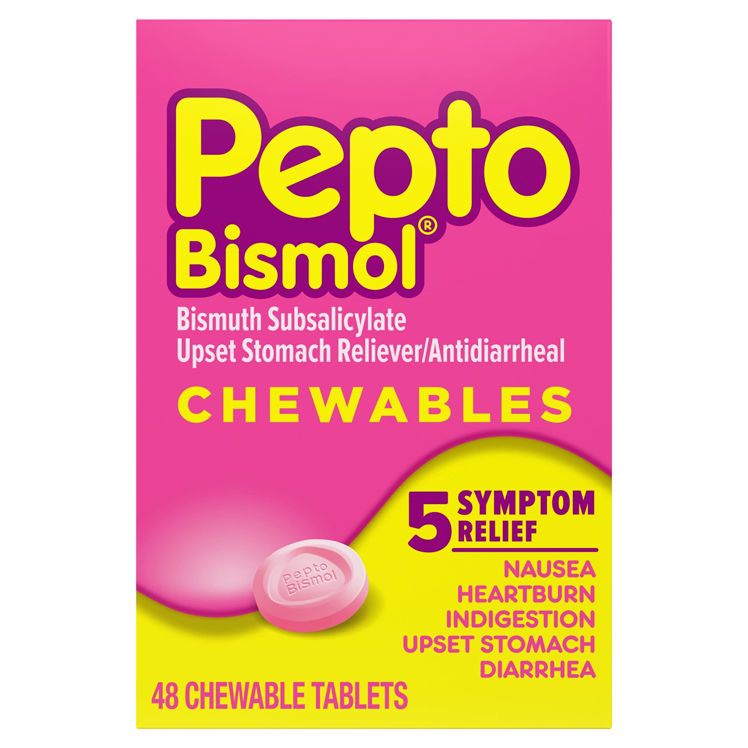 Version 1.0.0 Pepto Bismol Tablets (48 Count)/12pk - Image 1