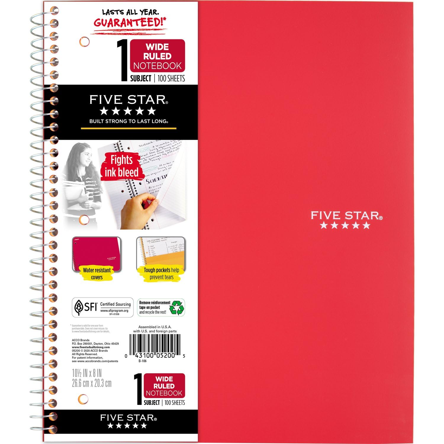 Version 1.0.0 Five Star Notebook (100 Sheets)/12pk - Image 1