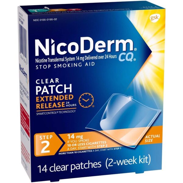 Nicoderm CQ Clear Patches Step 2 (14 ct)/12pk