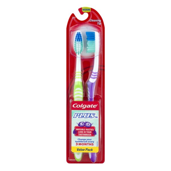 Colgate Plus Toothbrush Twin Pack (Medium)/72pk