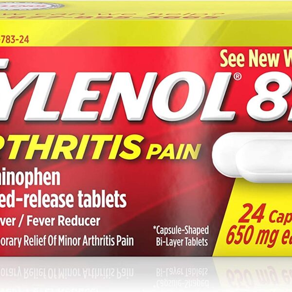 Tylenol 8 Hour Arthritis Caplets (650 mg, 24 Count, 2 Pack)/72pk