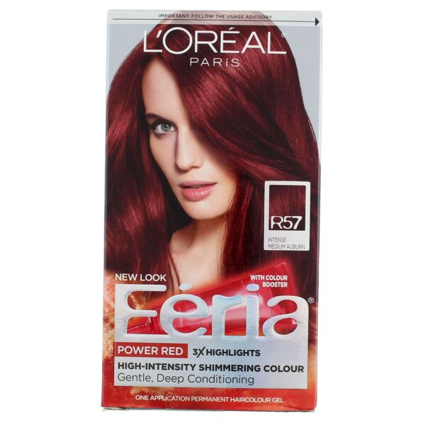 L'Oreal Feria Hair Color, R57 Intense Medium Auburn (3 Pack)/12pk