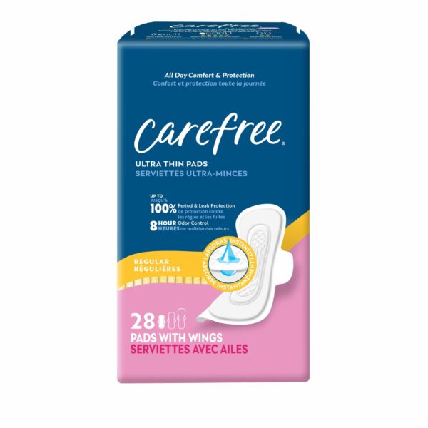 Carefree Ultra Thin Pads with Wings (28 ct)/4pk
