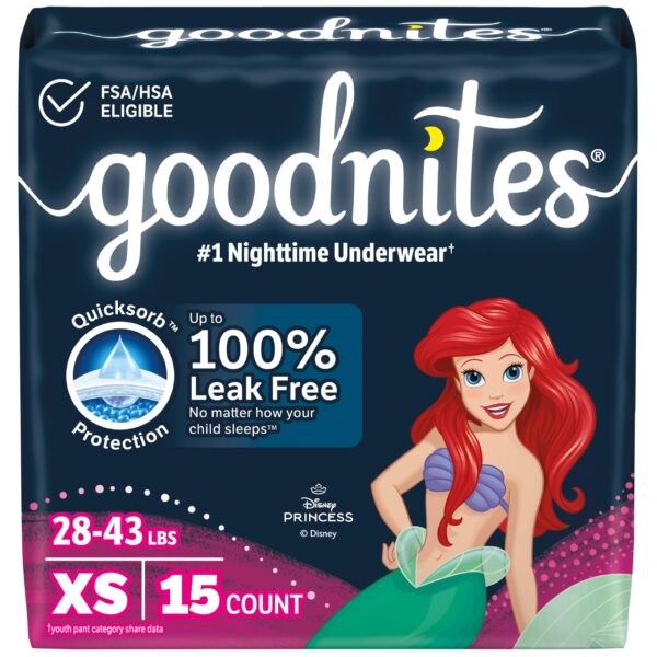Goodnites Nighttime Underwear Girls XS (15 Count)/4pk