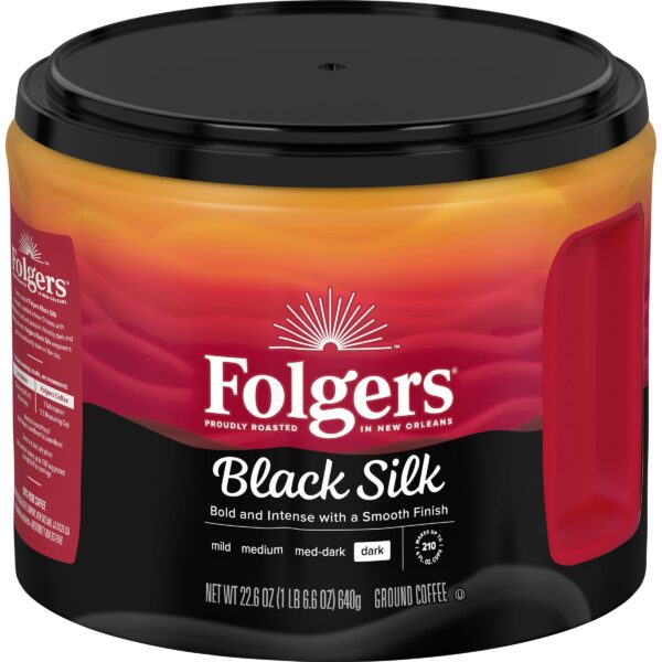 Folgers Black Silk Dark Roast Ground Coffee (22.6 oz)/6pk