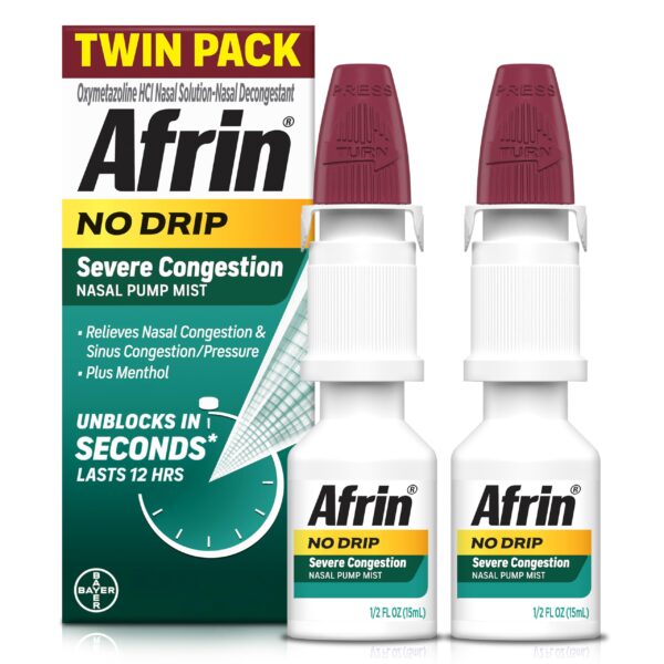Afrin No Drip Nasal Mist Severe Congestion (0.5 oz, 2 Pack)/36pk