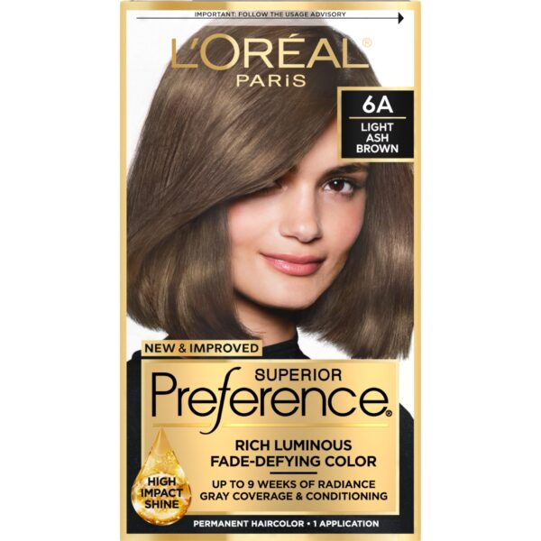 L'Oreal Superior Preference Hair Color Light Ash Brown 6A/12pk