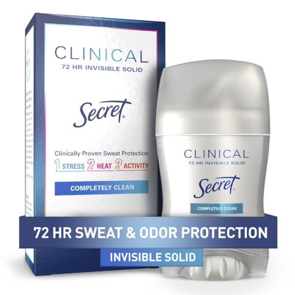 Secret Clinical Deodorant Invisible Solid Completely Clean (1.6 oz)/12pk