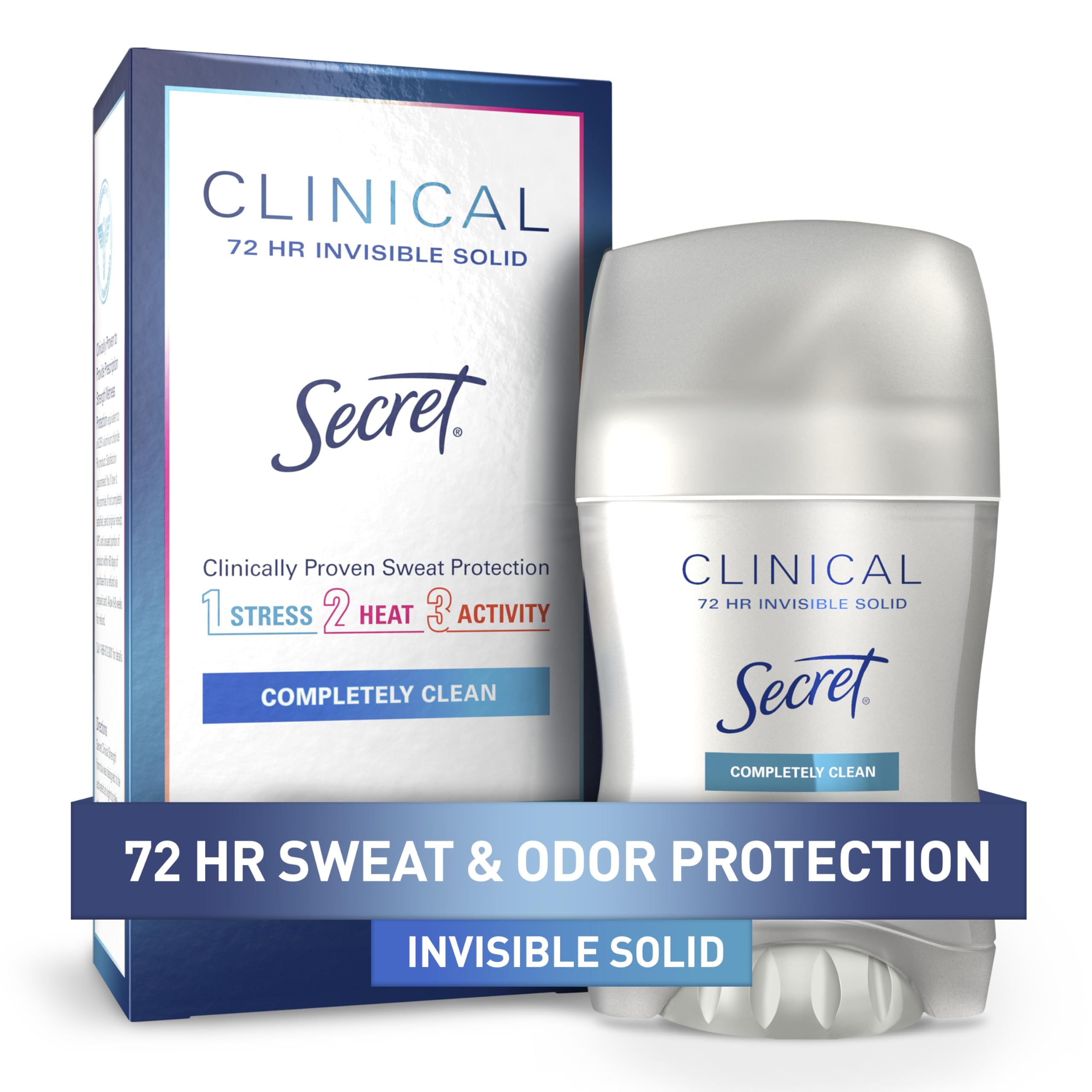 Version 1.0.0 Secret Clinical Deodorant Invisible Solid Completely Clean (1.6 oz)/12pk - Image 1