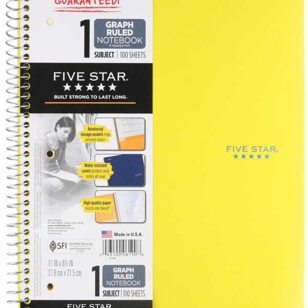 Five Star Notebook (100 Sheets)/6pk