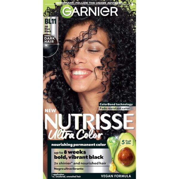 Garnier Nutrisse Ultra Color Hair Dye Jet Blue Black (1 Count)/12pk