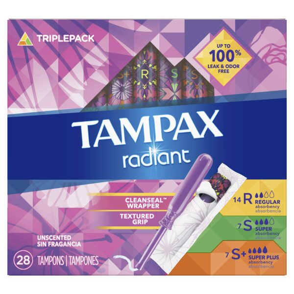 Tampax Radiant Tampons Trio Pack (28 ct)/6pk