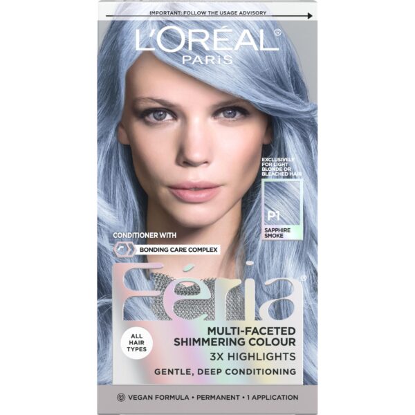 L'Oreal Feria Hair Color, 411 Sapphire Smoke/12pk