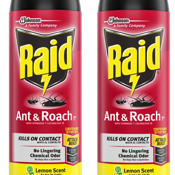 Raid Ant & Roach Killer Lemon Scent (17.5 oz, Pack of 2)/12pk
