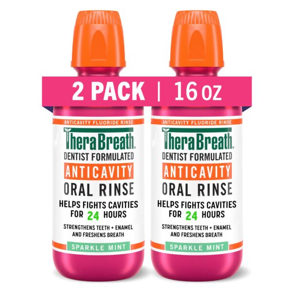 TheraBreath Anticavity Mouthwash Sparkle Mint (16 oz, 2 Pack)/12pk