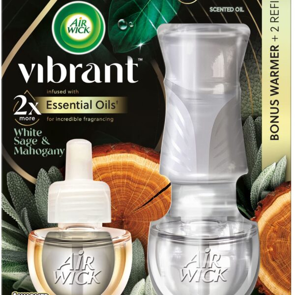 Air Wick Scented Oil Kit White Sage & Mahogany (2 Refills)/3pk