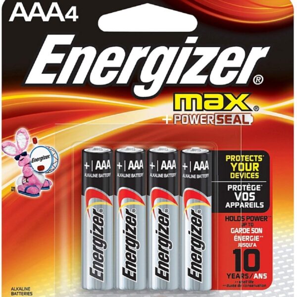 Energizer Max AAA Alkaline Batteries (4 Count, 2 Pack)/24pk