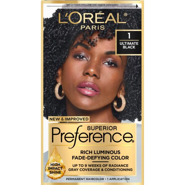 L'Oreal Hair Color (Ultimate Black)/12pk