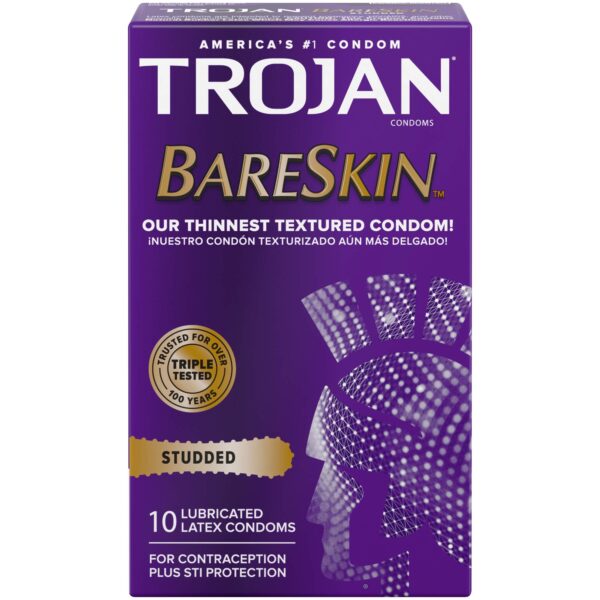 Trojan Studded Bareskin Condoms (10 Count)/48pk