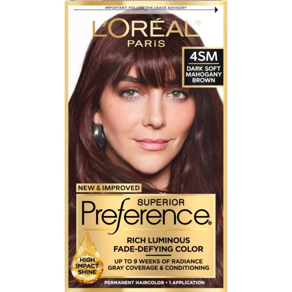 L'Oreal Hair Color (Dark Soft Mahogany Brown)/12pk