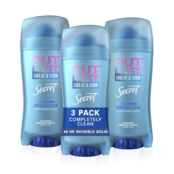 Secret Outlast Antiperspirant Deodorant Completely Clean (2.6 oz, 3 Pack)/12pk