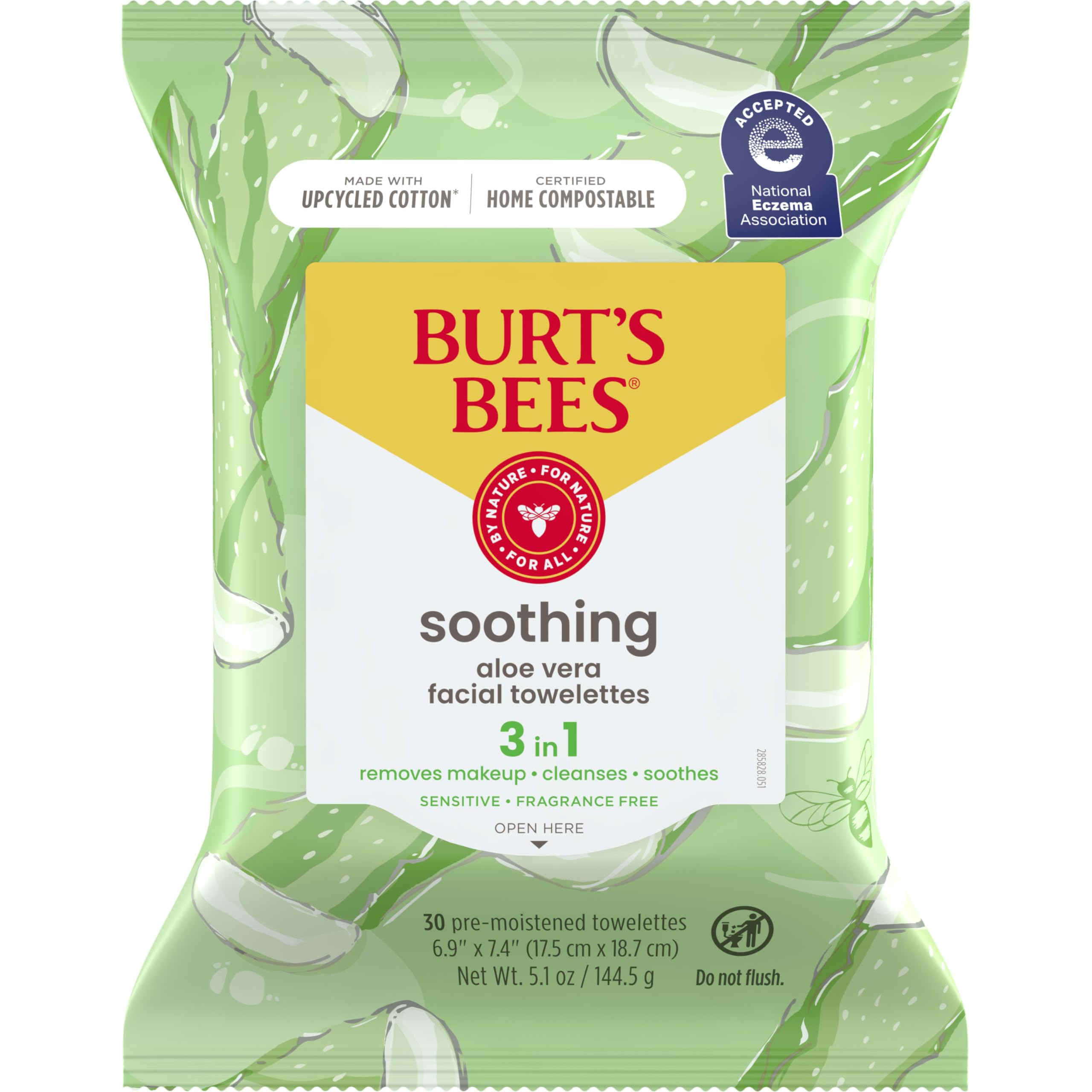 Version 1.0.0 Burt's Bees Face Wipes Aloe Vera (30 Count)/12pk - Image 1