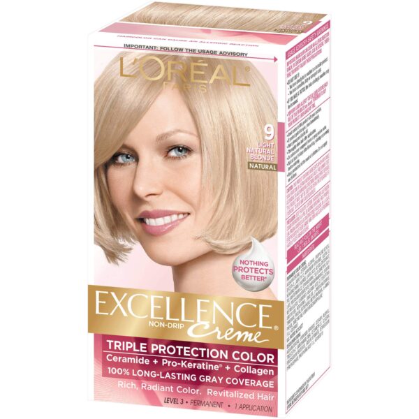 L'Oreal Excellence Creme Hair Color, Light Natural Blonde (1 ea, 2 Pack)/12pk