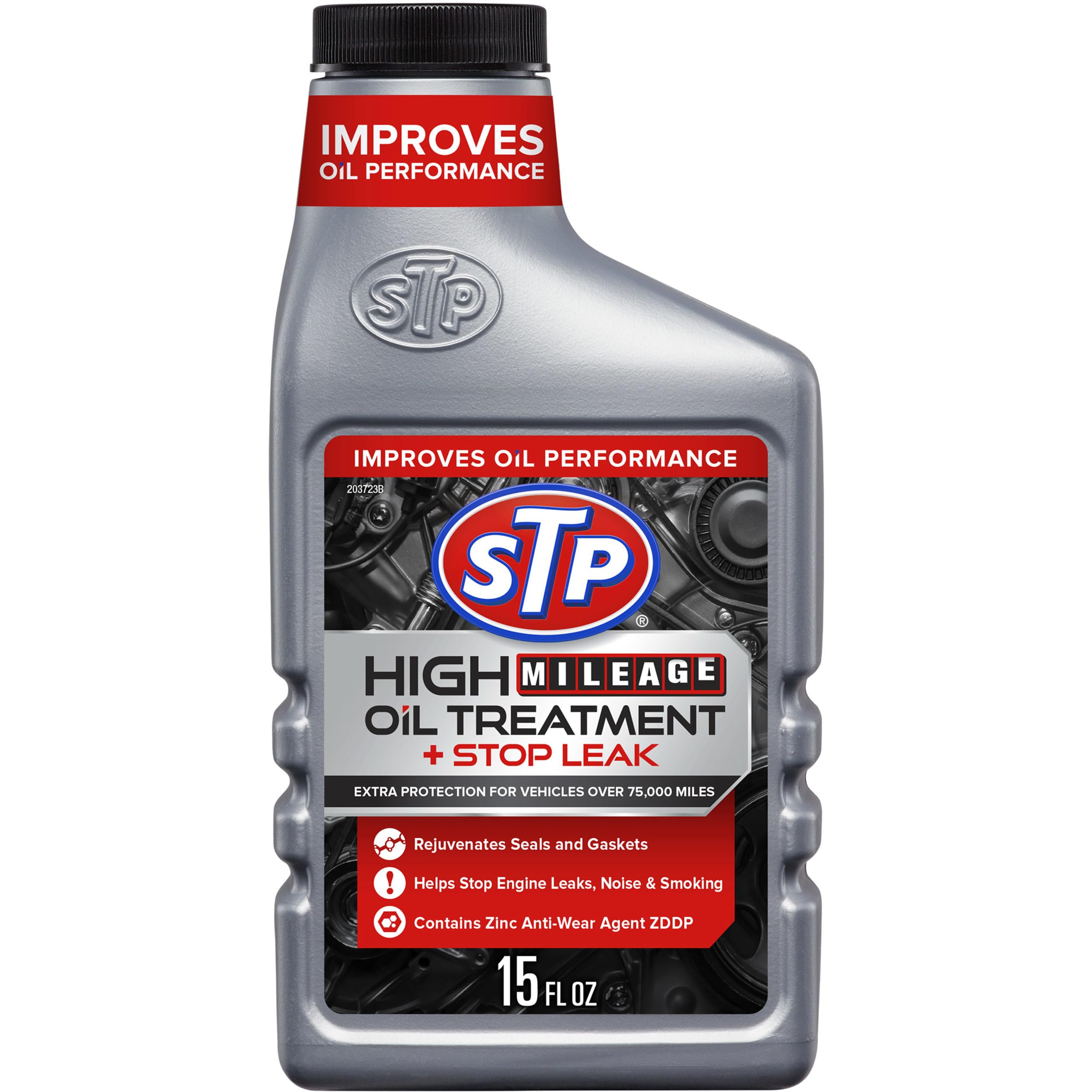 Version 1.0.0 STP High Mileage Oil Treatment + Stop Leak (15 oz)/6pk - Image 1