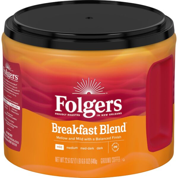 Folgers Breakfast Blend Ground Coffee (22.6 oz)/6pk
