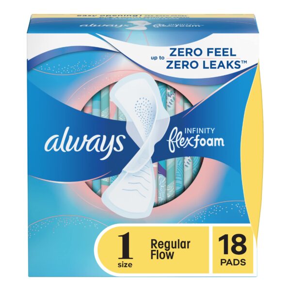 Always Infinity Pads with FlexFoam Regular (18 count)/12pk