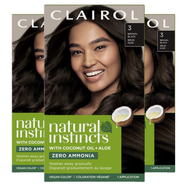 Clairol Natural Instincts Hair Dye Brown Black (3 Pack)/12pk