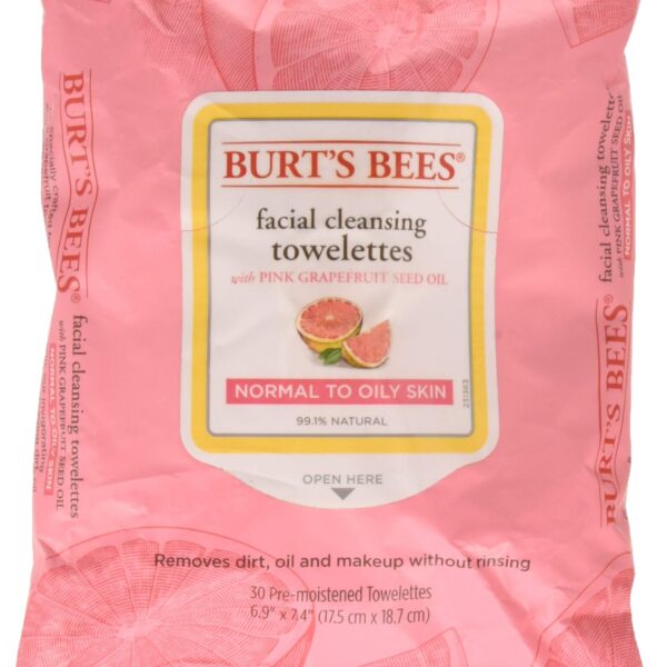 Burt’s Bees Cleansing Towelettes Grapefruit (30 Count)/12pk