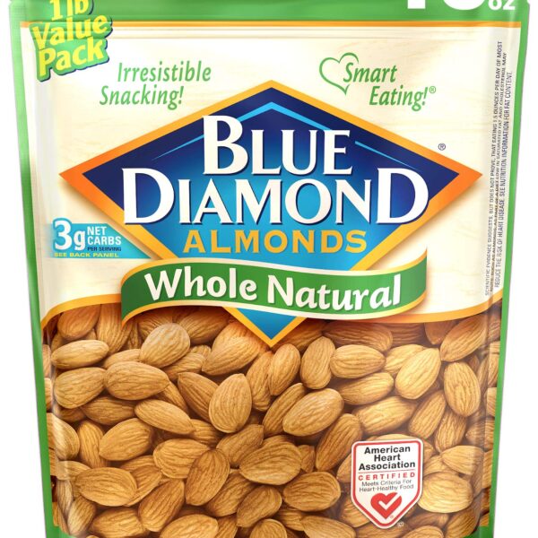 Blue Diamond Almonds Raw Whole Natural (16 oz)/6pk