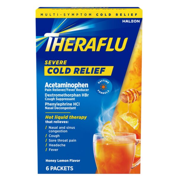 Theraflu Daytime Cold Relief Powder Honey Lemon (6 ct)/24pk