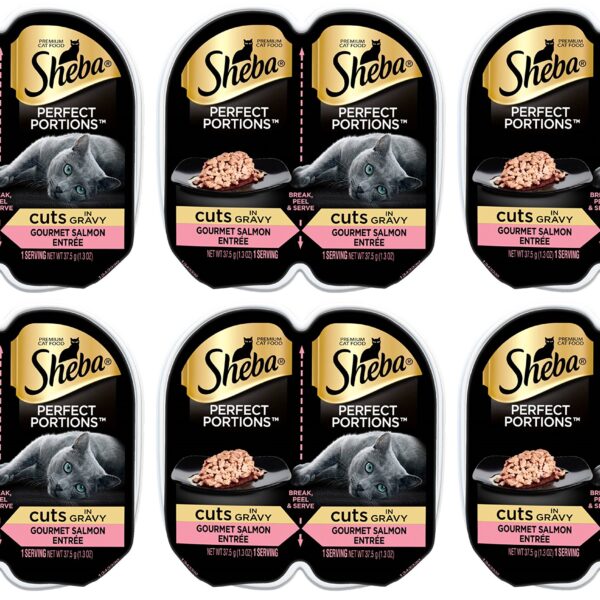 Sheba Perfect Portions Cat Food Salmon Cuts in Gravy (2.6 oz, 6 Pack)/24pk
