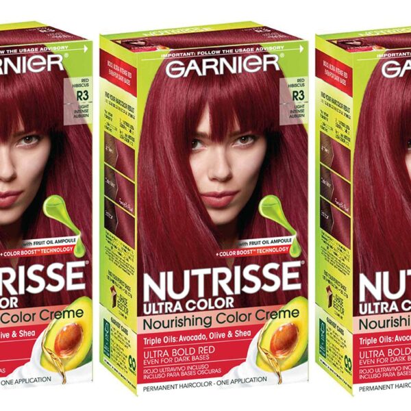 Garnier Nutrisse Hair Color R3 Light Intense Auburn (Pack of 3)/12pk